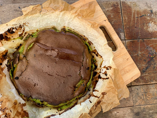 Matcha burnt cheesecake