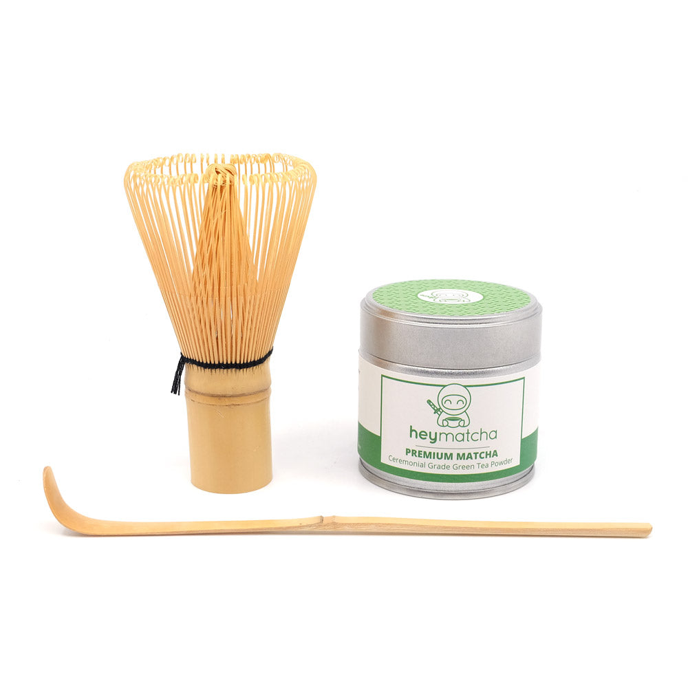 heymatcha starter set with Premium Matcha, Bamboo Whisk and Bamboo Scoop